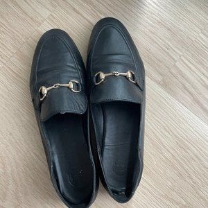 massimo dutti women's classic leather loafers size 37